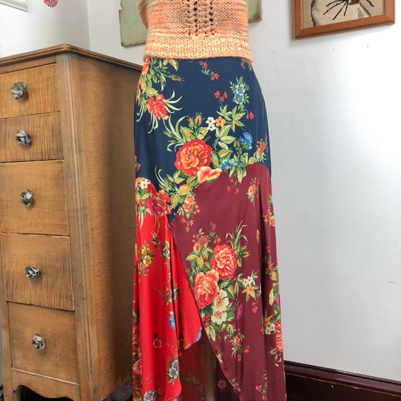 Anthropologie FarmRio Floral Patchwork Skirt XS - Picture 3 of 8